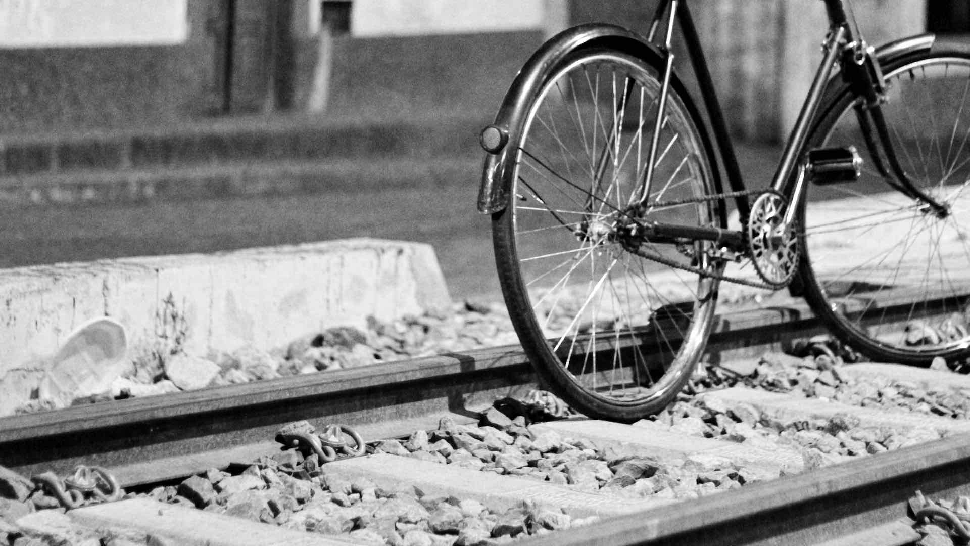 Bicycle on railway track